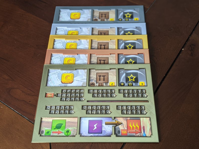 Terraforming Mars Player Board Overlays / Frames (STL Download)