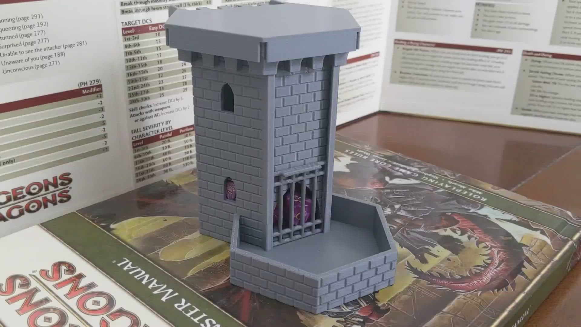 Video: rolling dice through the DM screen dice tower